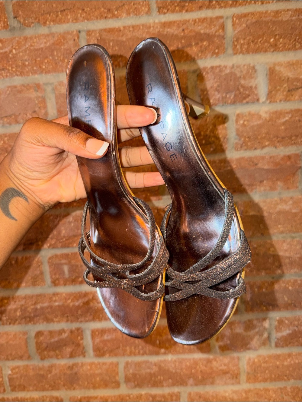 Rampage Black Strappy Mule Sandals